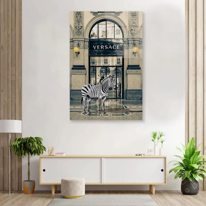 Fashion Store, Zebra 3D Design Acrylic Glass Print Tempered Glass Wall Art 100% Made in Australia Ready to Hang