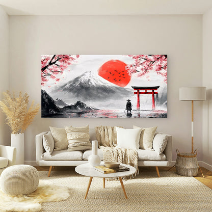 Torii Gate And Cherry Blossoms Wall Art Canvas Office Home Room Framed 120x60cm