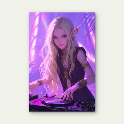 The Ethereal Elven DJ 60x90cm Metal Print Ready to Hang