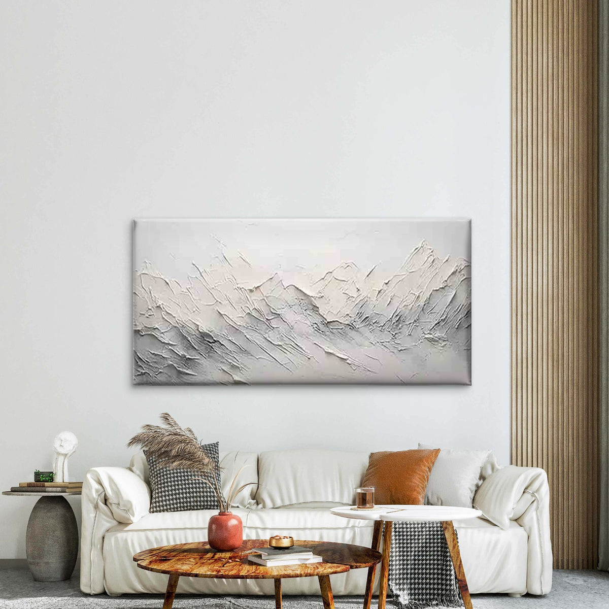Abstract Textured Mountains Wall Art Canvas Office Home Room Framed 120x60cm
