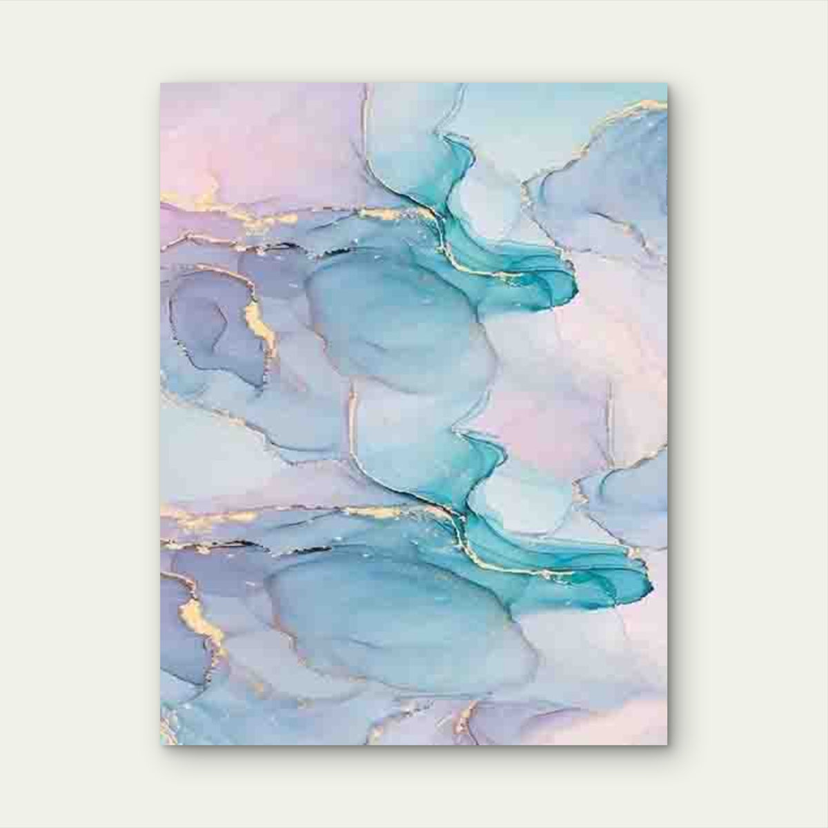Modern Blue Abstract Metal Print Ready to Hang