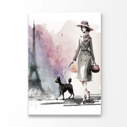 Lady with Her Puppy 3D Design Acrylic Glass Print Tempered Glass Wall Art 100% Made in Australia Ready to Hang