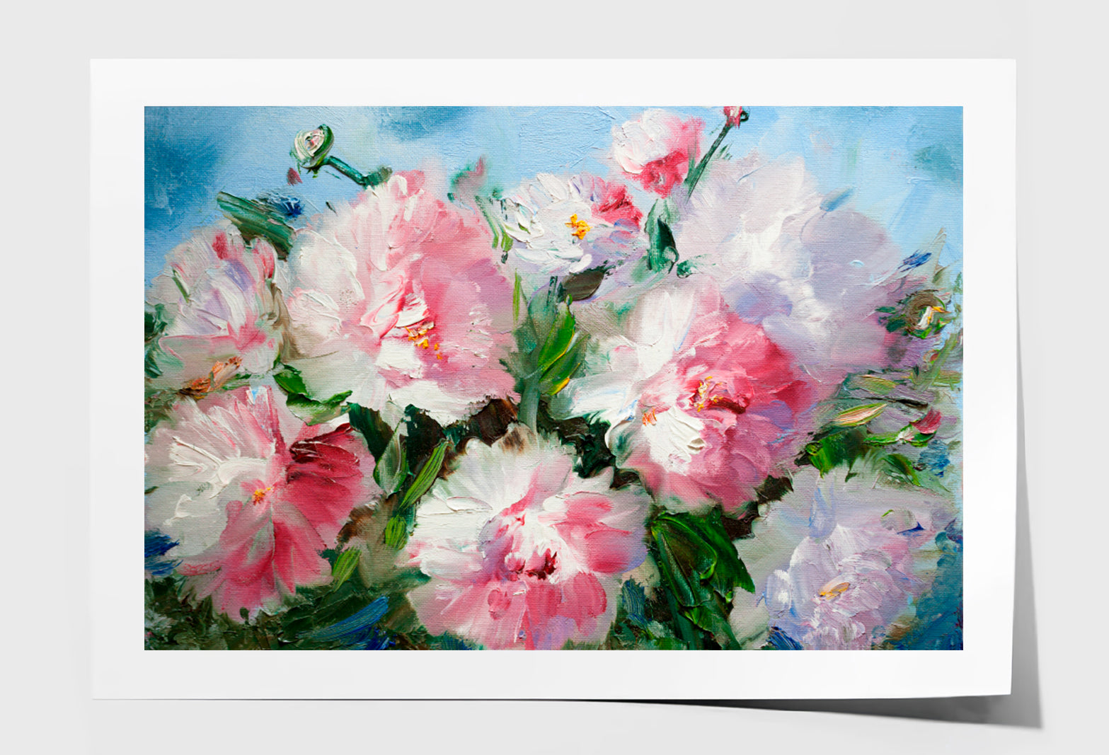 Bouquet Of Vivid Colorful Flowers Oil Painting Wall Art Limited Edition High Quality Print Unframed Roll Canvas None