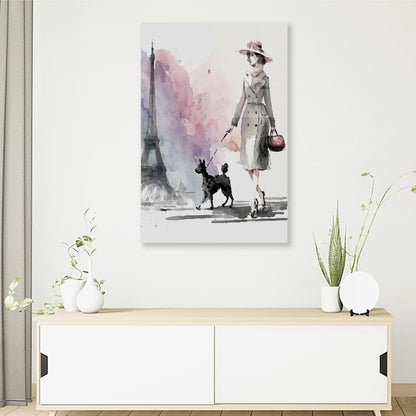 Lady with Her Puppy 3D Design Acrylic Glass Print Tempered Glass Wall Art 100% Made in Australia Ready to Hang