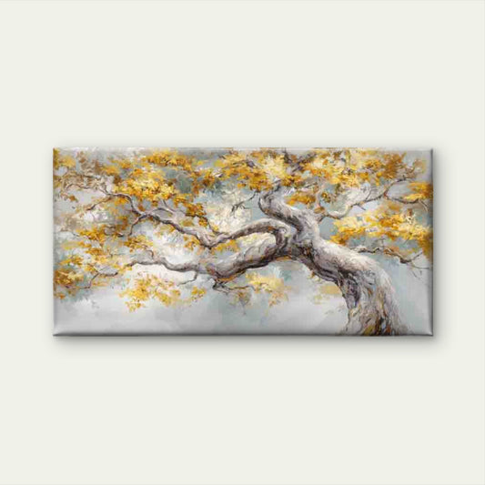 Golden Leaves In Autumn Wall Art Canvas Office Home Room Framed 120x60cm
