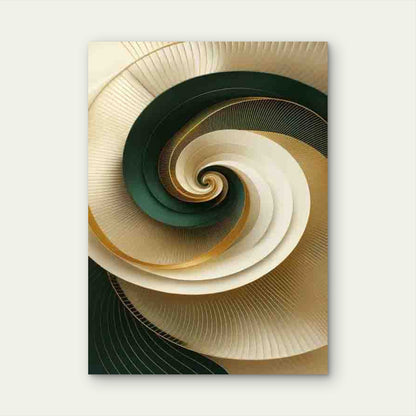 Golden Spiral Abstract Metal Print Ready to Hang
