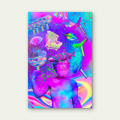 Psychedelic Dream Of The Ancient Bust 60x90cm Metal Print Ready to Hang