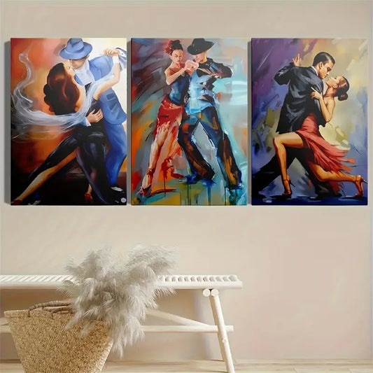 3pcs Elegant Ballroom Dance Metal Print Ready to Hang Art