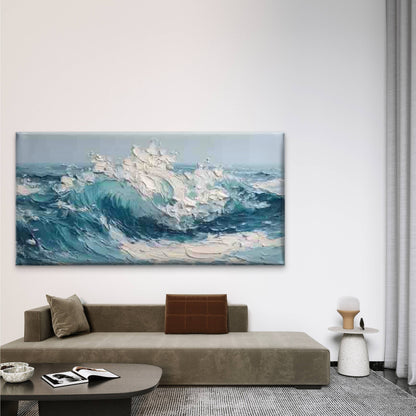 Ocean Wave Seascape Painting Wall Art Canvas Office Home Room Framed 120x60cm