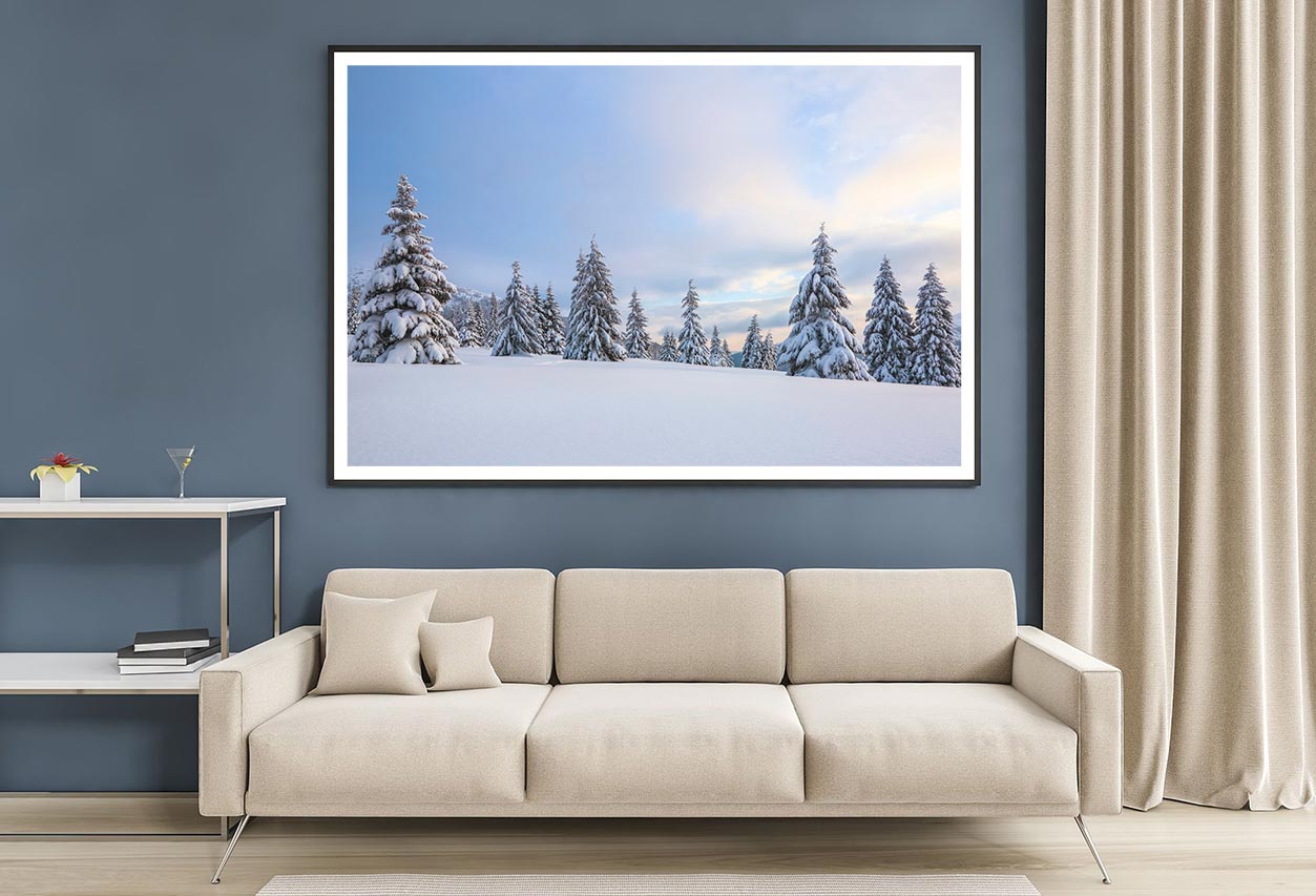 Meadow Covered With Frost Trees Home Decor Premium Quality Poster Print Choose Your Sizes