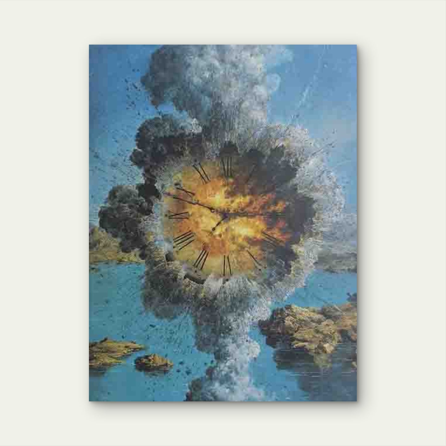 Salvador Dali-Inspired Clock Explosion Metal Print Ready to Hang