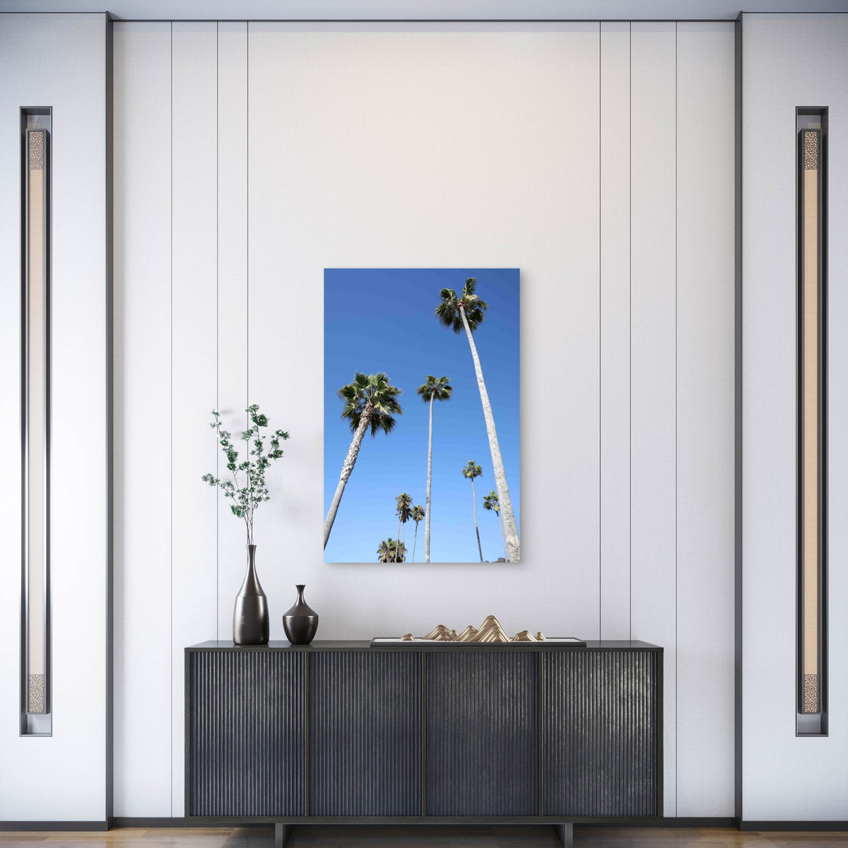 Mexican Fan Palms 60x90cm Metal Print Ready to Hang