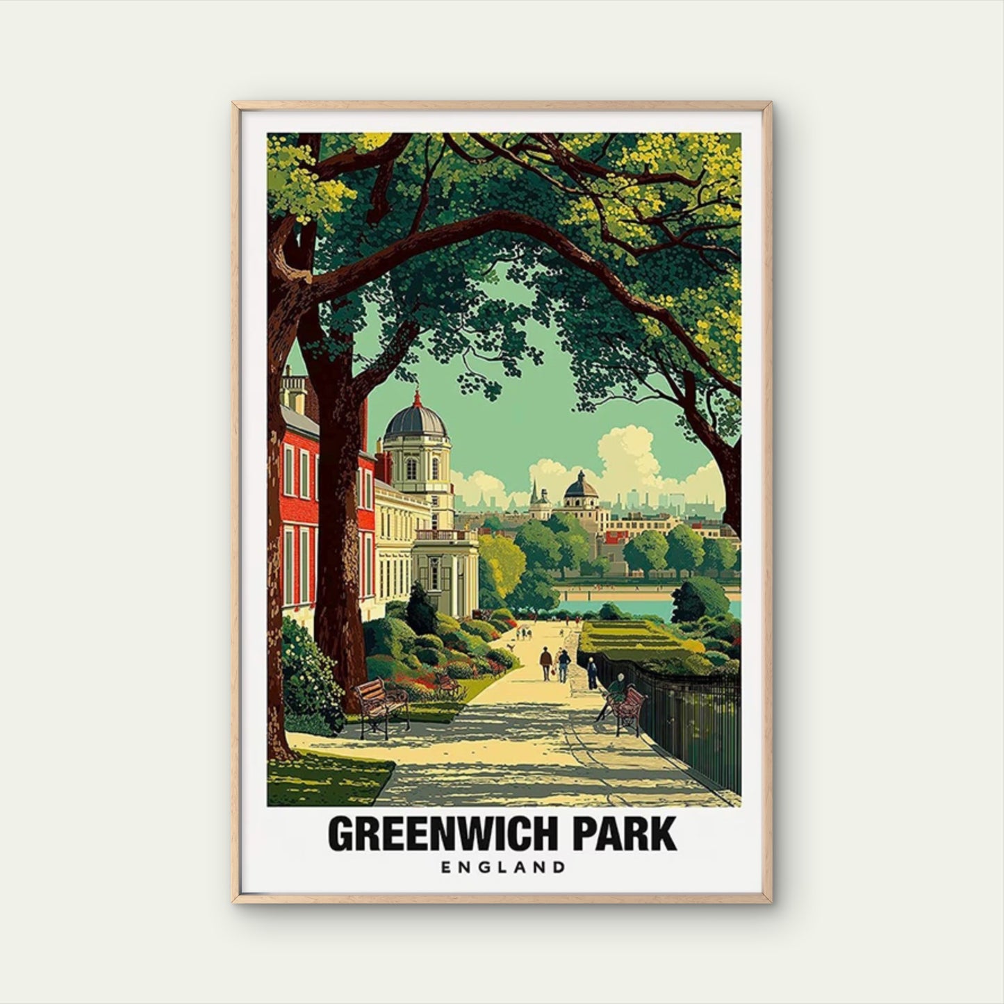 Greenwich Park England Vintage Travel Poster Print Wall Art