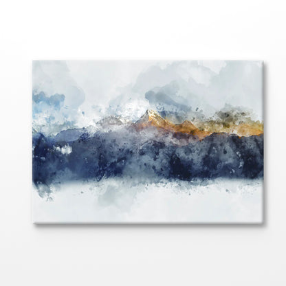 Bella Home Watercolor Golden Mountains Art Print Canvas Ready to hang