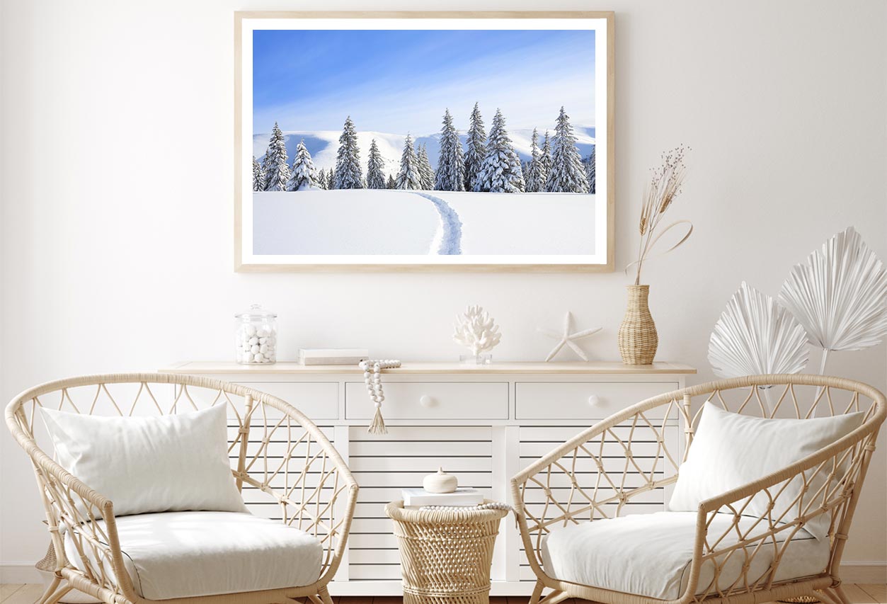 Mountain With Snow Peaks & Forest Home Decor Premium Quality Poster Print Choose Your Sizes