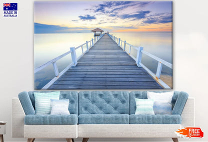 Wooden Pier Over Stunning Lake Photograph 90x60cm Print 100% Australian Made