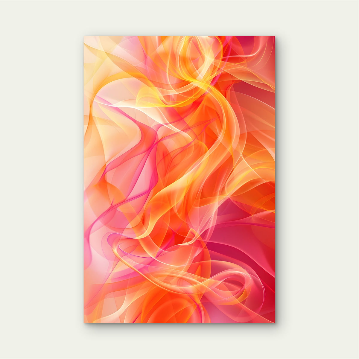 Abstract Digital Illustration in Warm Gradient Hues 40x60cm Metal Print Ready to Hang