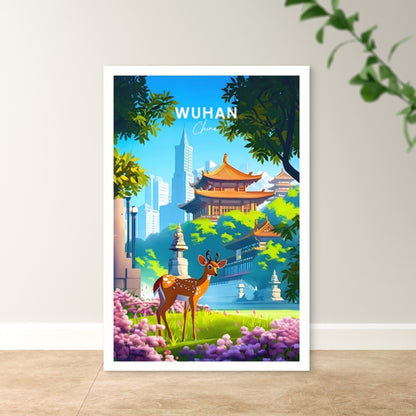 Wuhan China Wuhan Yangtze River, East Lake Travel Poster Print Wall Art
