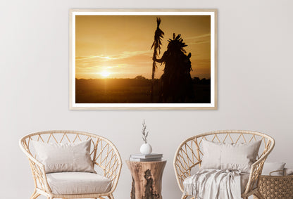 American Indian Tribe with Sunset Home Decor Premium Quality Poster Print Choose Your Sizes