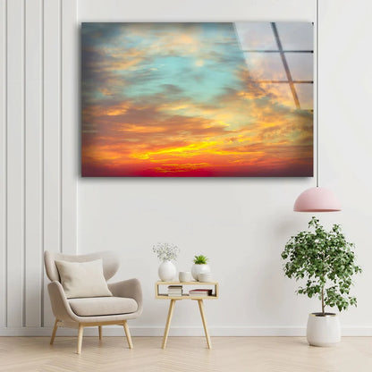 Sunset Sky Scenery UV Direct Aluminum Print Australian Made Quality