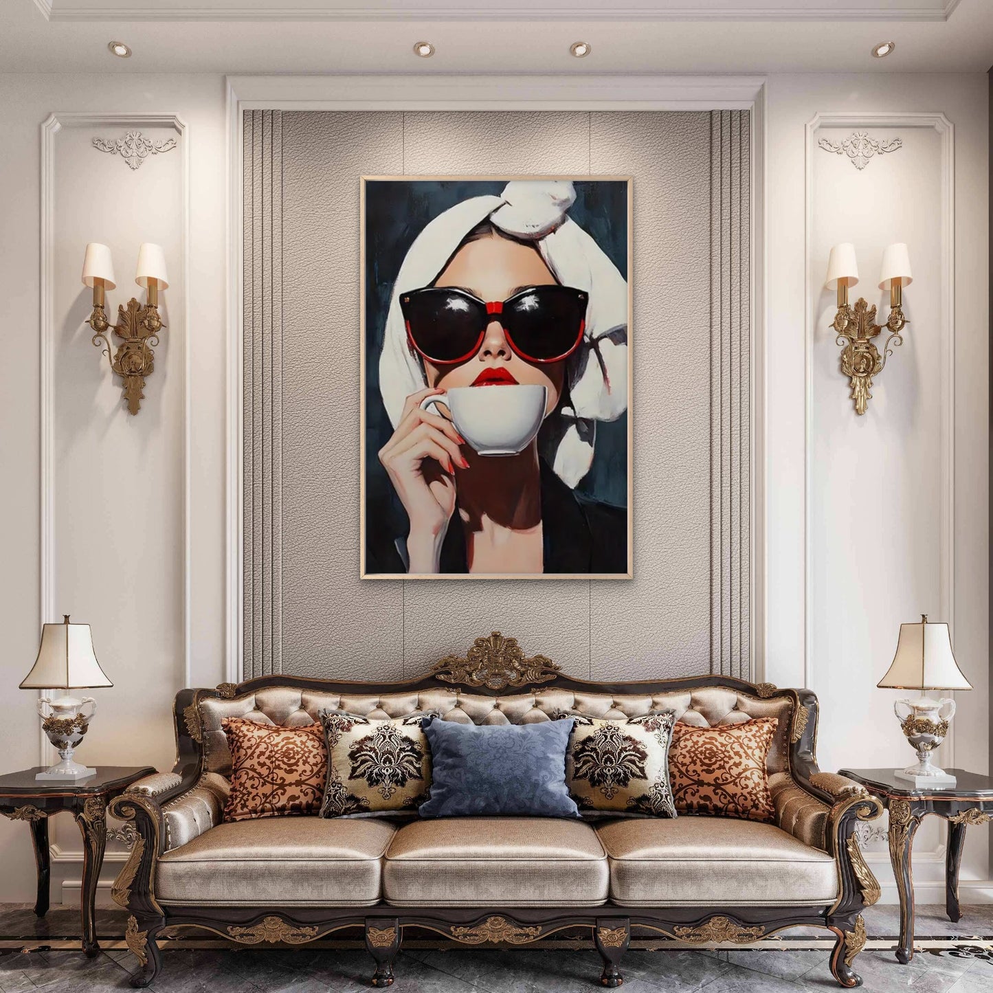 Woman with Towel Coffee Cup Fashion Home Decor Premium Quality Poster Print Choose Your Sizes