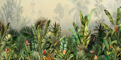 Botanical Tropical Jungle Leaves Wall Art Canvas Office Home Room Framed 120x60cm