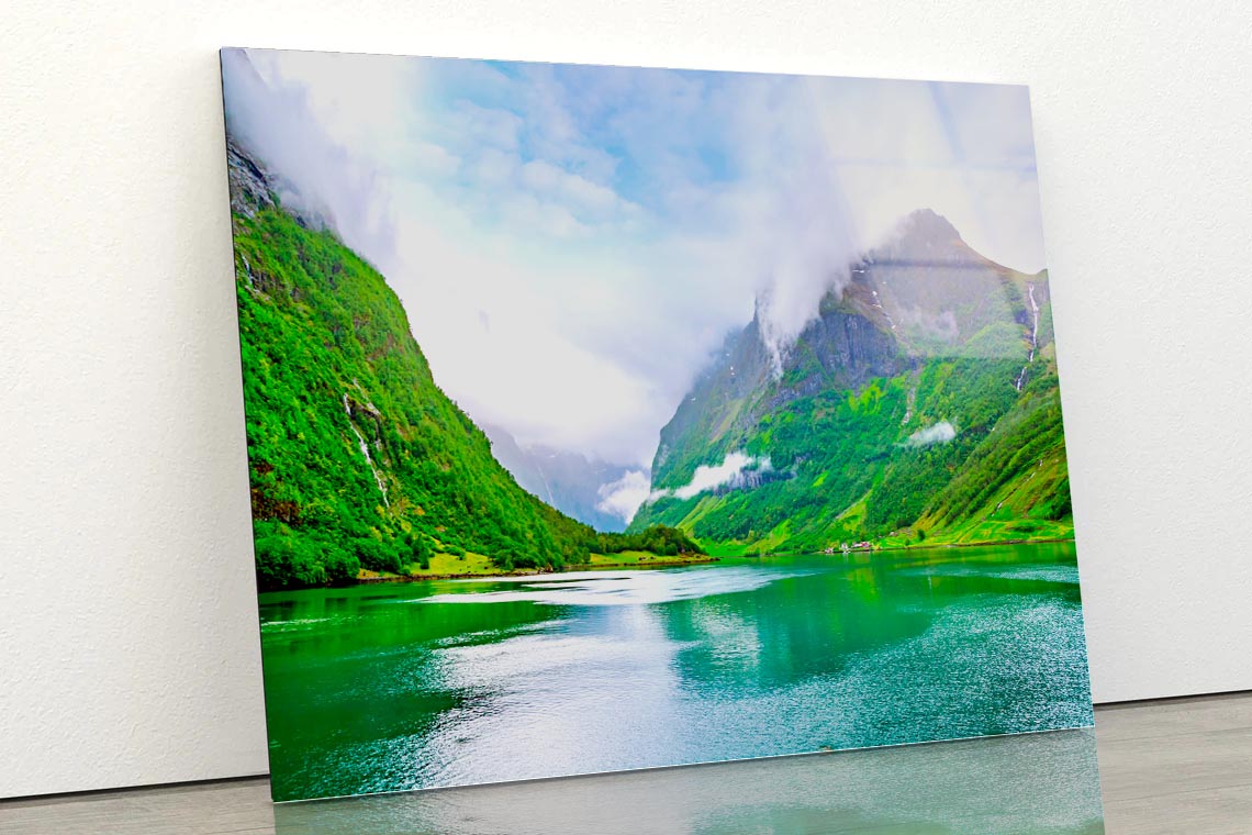 Beautiful Scenery of Scandinavian with Mountains Acrylic Glass Print Tempered Glass Wall Art 100% Made in Australia Ready to Hang