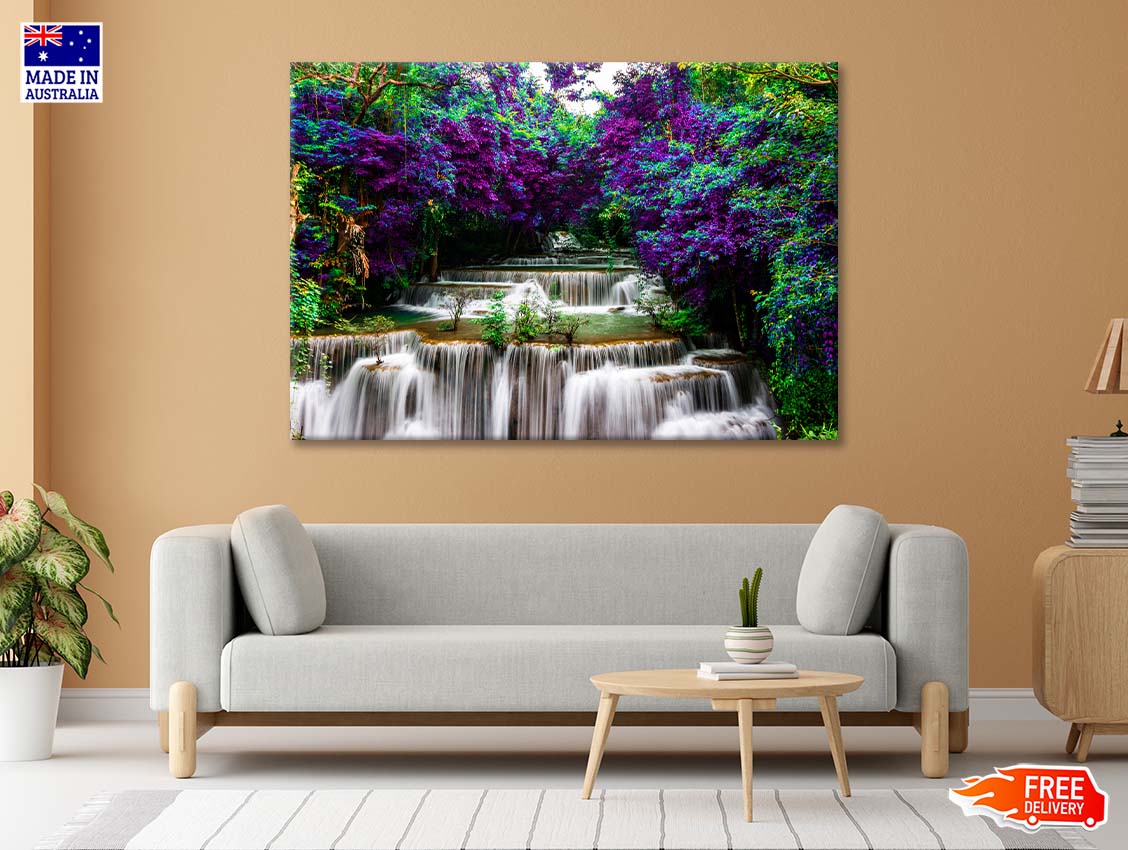 Huay Mae Khamin Waterfall at Kanchanaburi Thailand Print 100% Australian Made - Bella Home Decor
