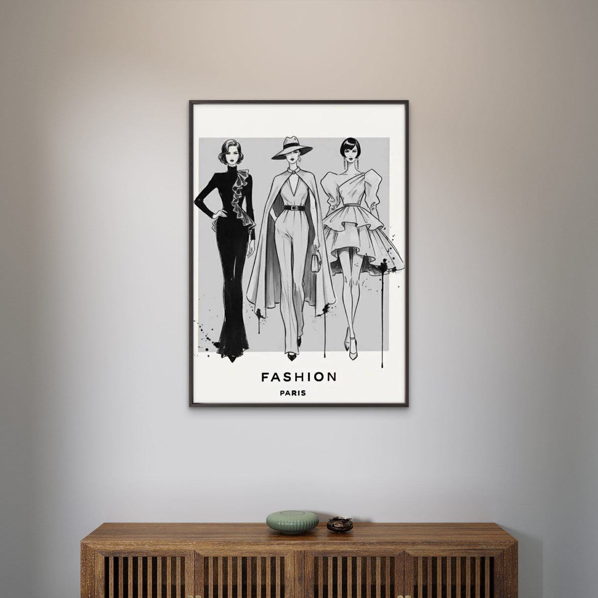 Black and White Elegant Fashion Sketch Fashion Home Decor Premium Quality Poster Print Choose Your Sizes