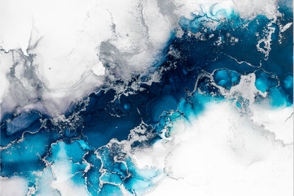 Blue Shaded Marble Ink Abstract Wall Art Wall Art Decor 100% Australian Made