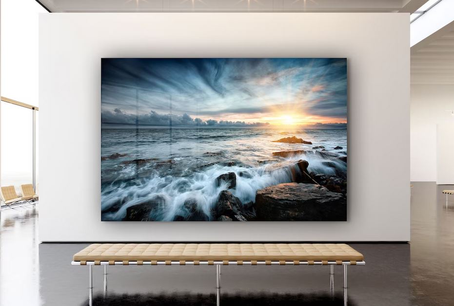 Ocean Sunset Beach UV Direct Aluminum Print Australian Made Quality