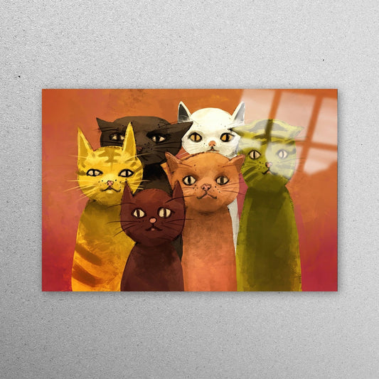 Cat Lover Wall Art Acrylic Glass Print Tempered Glass Wall Art 100% Made in Australia Ready to Hang