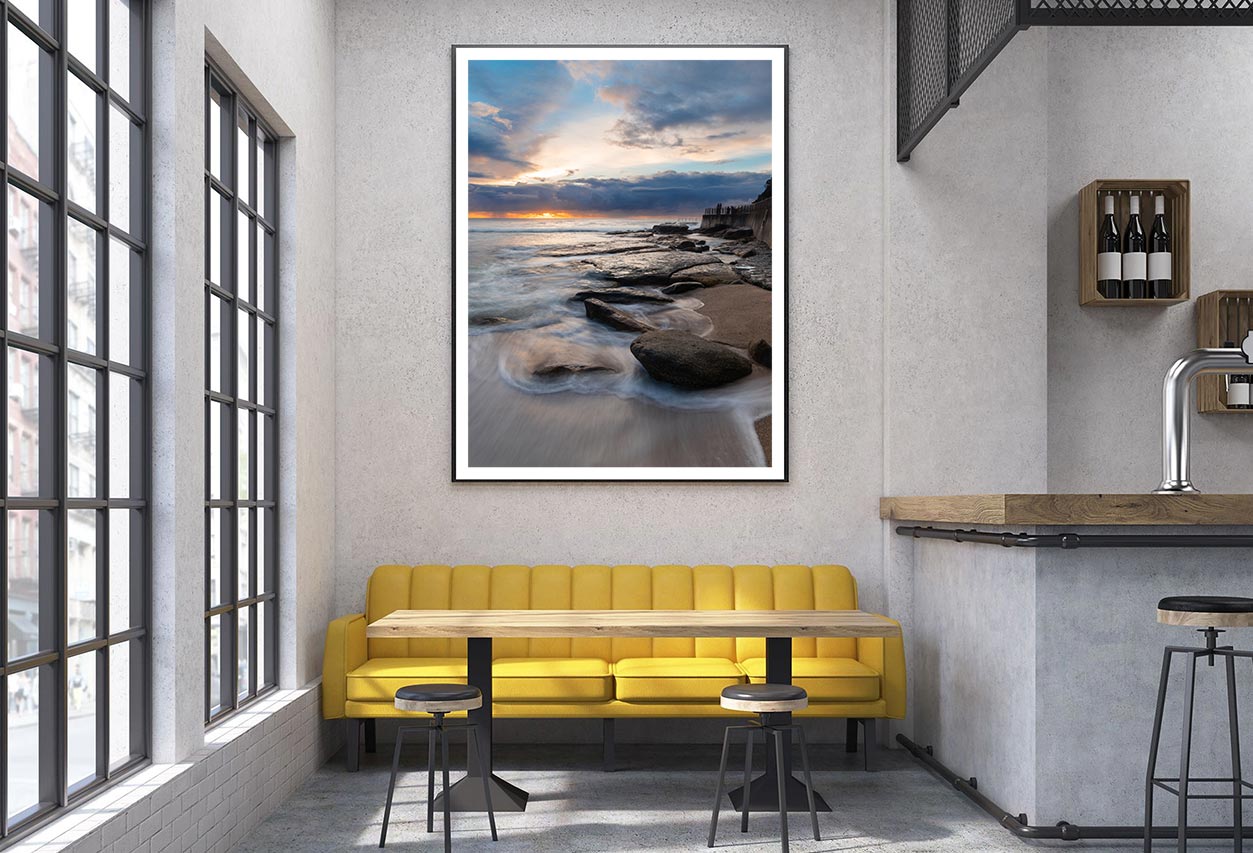 Sunrise View Of Rocky Coastline Home Decor Premium Quality Poster Print Choose Your Sizes