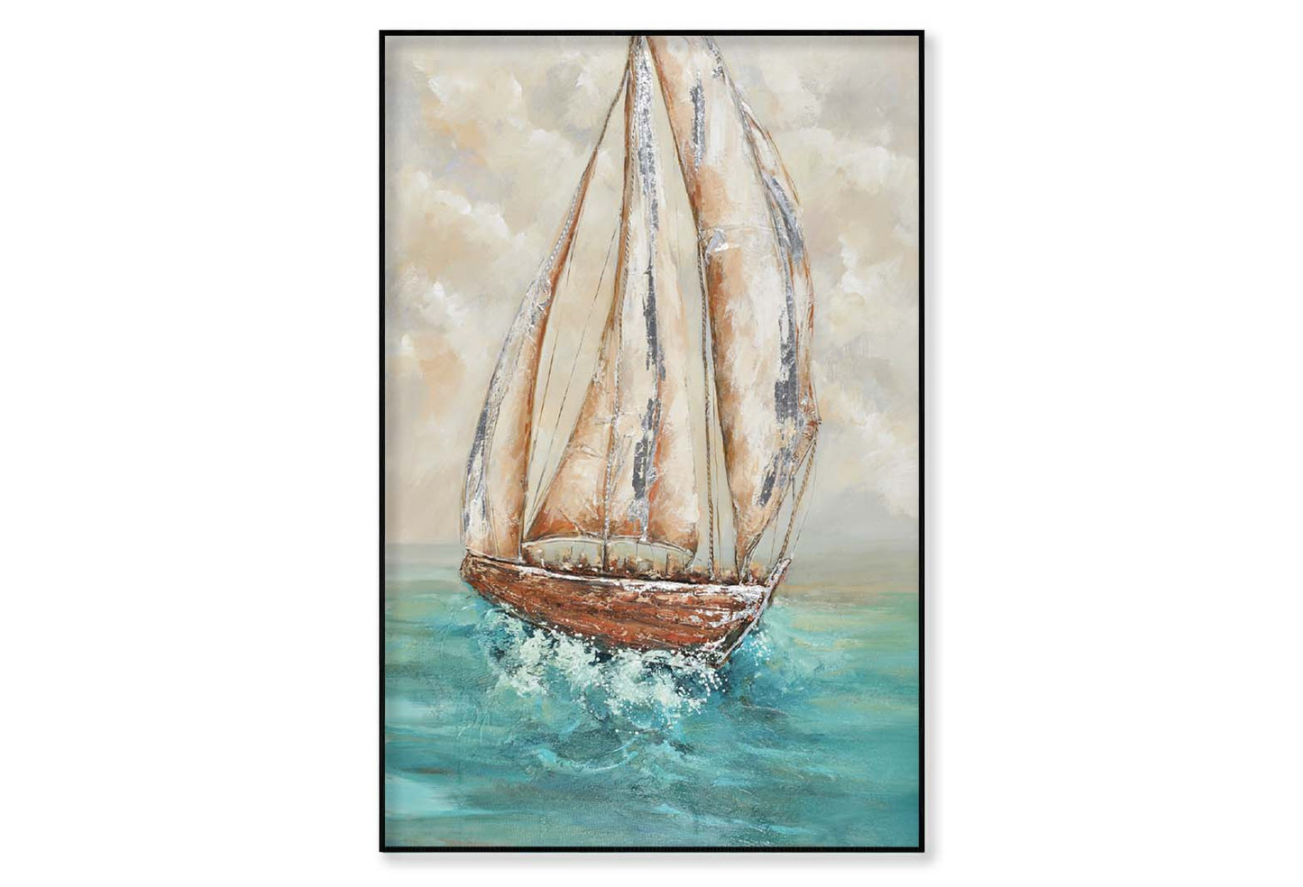 Sea, Sailing Boat, Fabric, Nature Wall Art Limited Edition High Quality Print