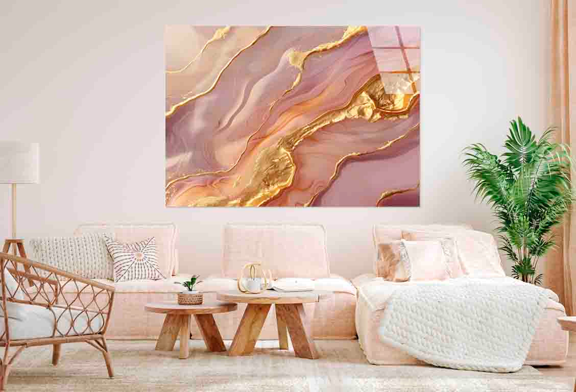 Mauve Swirling Agate Tempered Glass Printing Wall Art Australian Made Quality