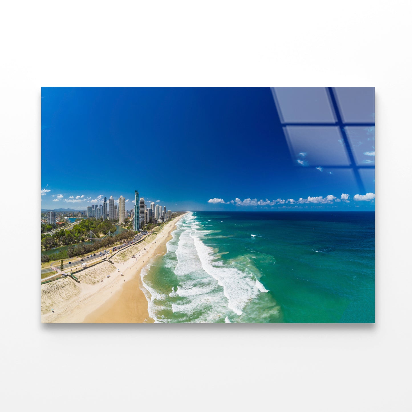 Surfers Paradise Beach Seashore Acrylic Glass Print Tempered Glass Wall Art 100% Made in Australia Ready to Hang