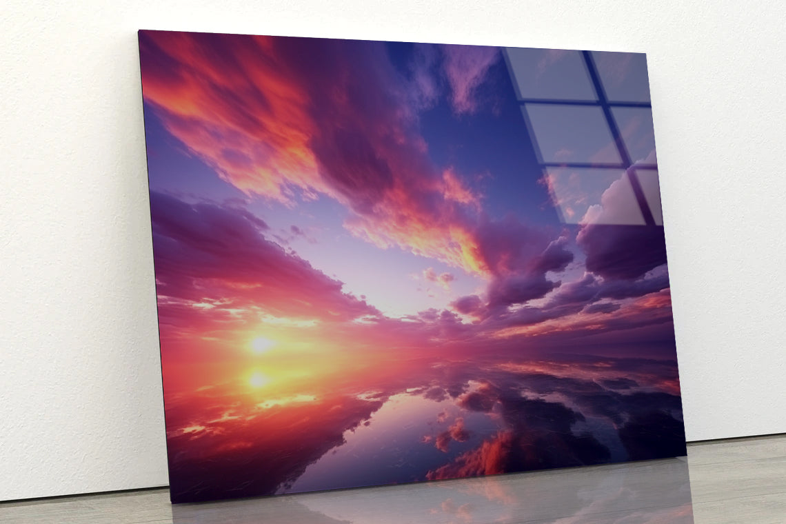 Beautiful Sunset Sky with Clouds Acrylic Glass Print Tempered Glass Wall Art 100% Made in Australia Ready to Hang