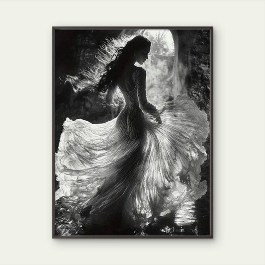 Elegant Black White Woman Silhouette Fashion Home Decor Premium Quality Poster Print Choose Your Sizes