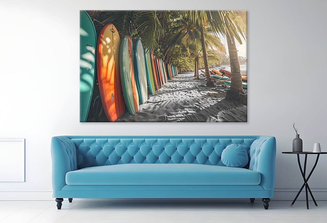 Surf Boards Lining The Shore Print 100% Australian Made