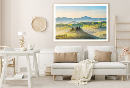 Hills, Trees, Mountains in Tuscany, Italy Home Decor Premium Quality Poster Print Choose Your Sizes