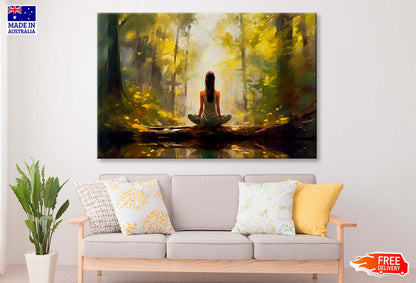 Mystical Forest Girl & Nature View Wall Art Limited Edition High Quality Print