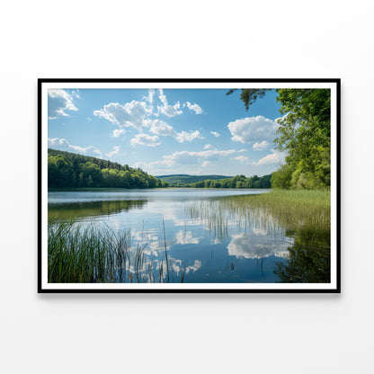 Lake Surrounded By Trees with Sky Home Decor Premium Quality Poster Print Choose Your Sizes