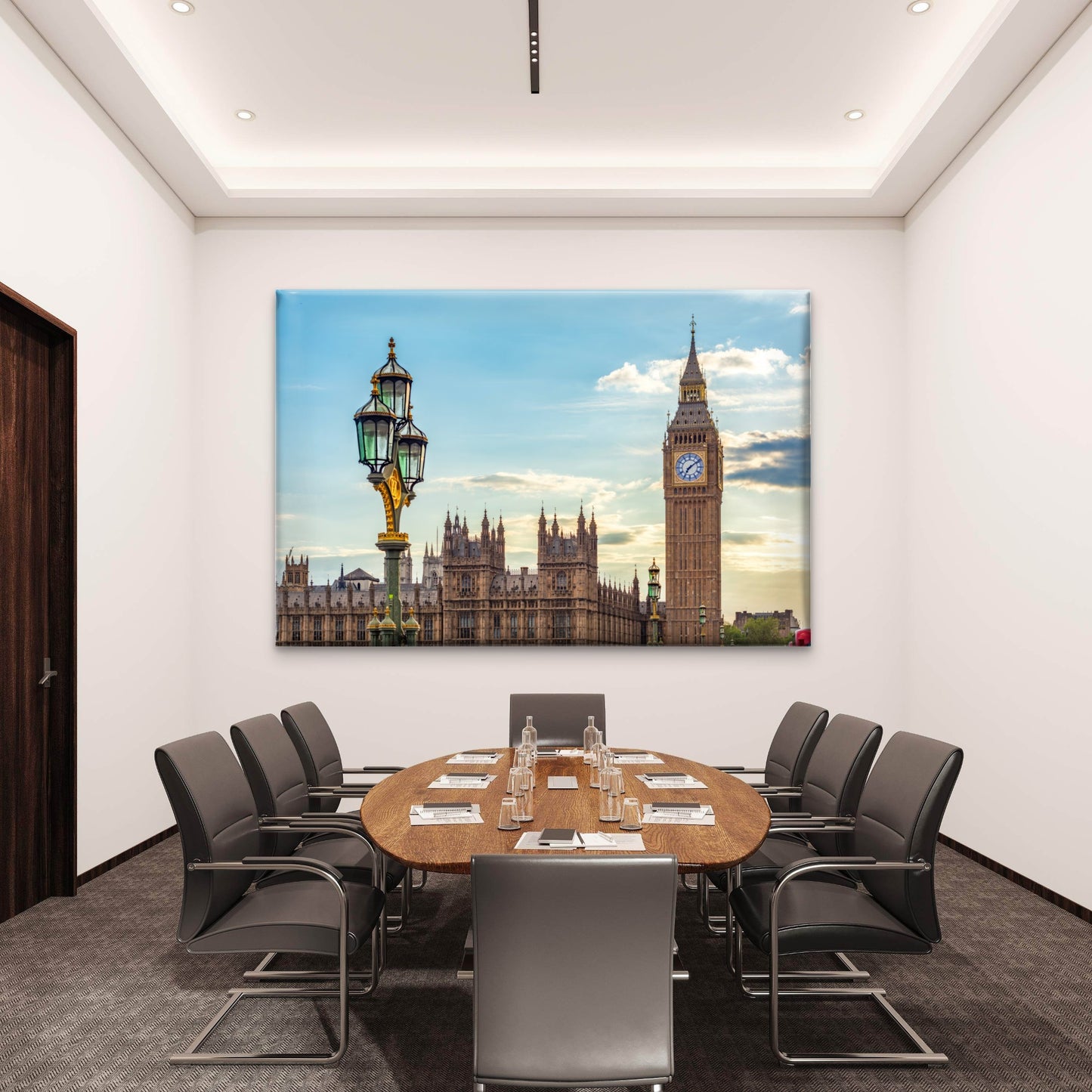 Big Ben Tower and Street Lamp Westminster Bridge Sunset London Wall Art Decor 100% Australian Made