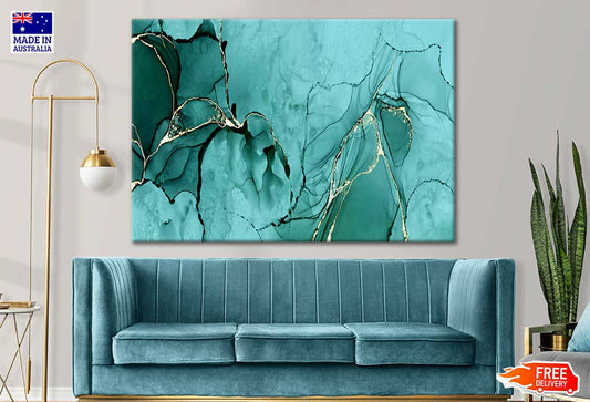 Teal Abstract Alcohol Ink Print 100% Australian Made