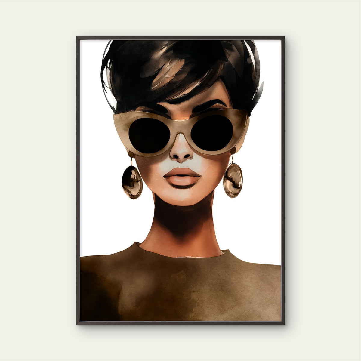 Retro Fashion Sunglasses Girl Fashion Home Decor Premium Quality Poster Print Choose Your Sizes