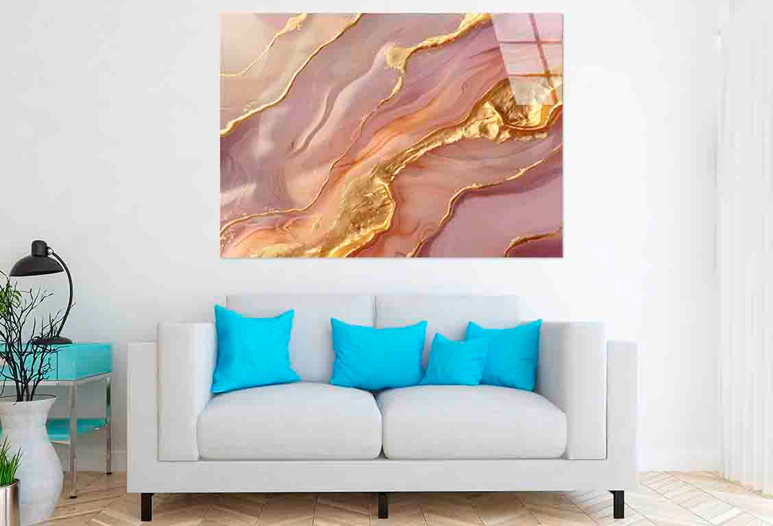 Mauve Swirling Agate Tempered Glass Printing Wall Art Australian Made Quality