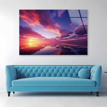 Beautiful Sunset Sky with Clouds Acrylic Glass Print Tempered Glass Wall Art 100% Made in Australia Ready to Hang