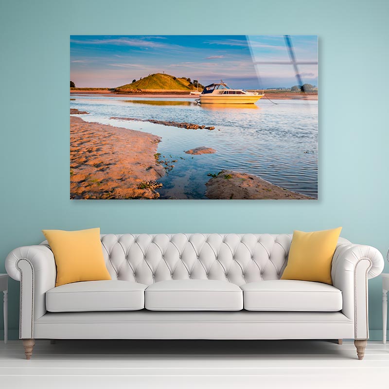 Church Hill across River Aln Estuary Acrylic Glass Print Tempered Glass Wall Art 100% Made in Australia Ready to Hang