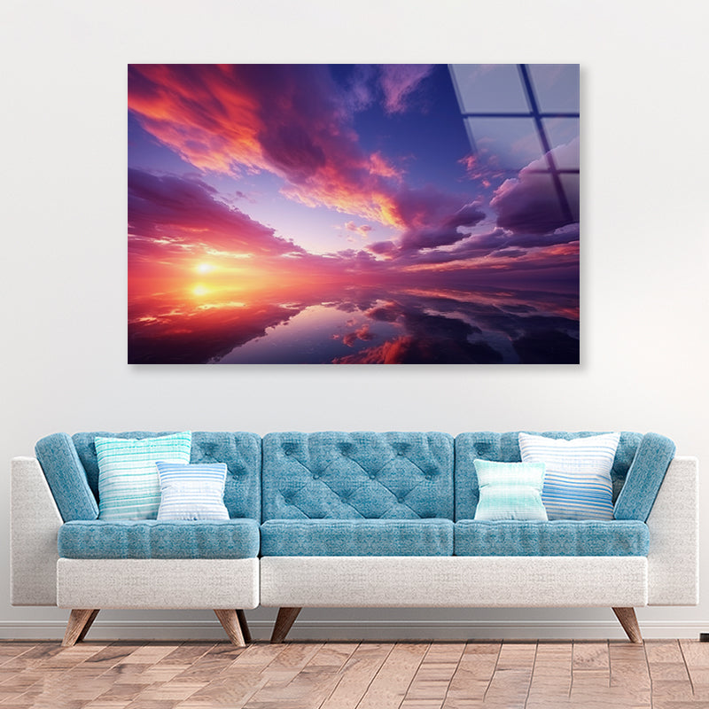 Beautiful Sunset Sky with Clouds Acrylic Glass Print Tempered Glass Wall Art 100% Made in Australia Ready to Hang