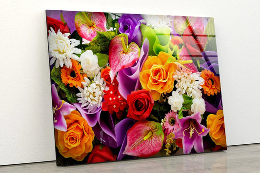 Colorful Flowers Bunch UV Direct Aluminum Print Australian Made Quality